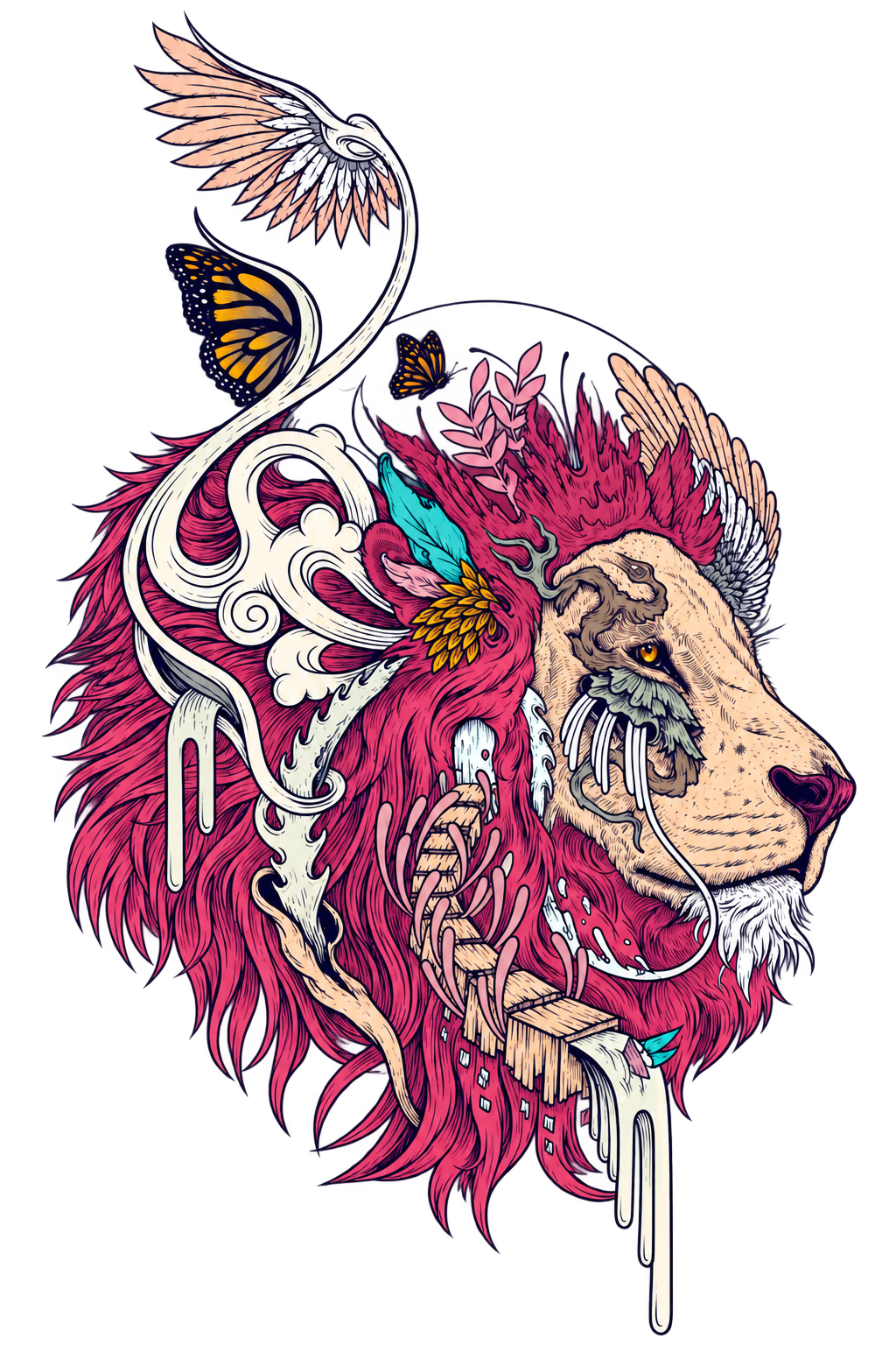 Lion's head planet artwork